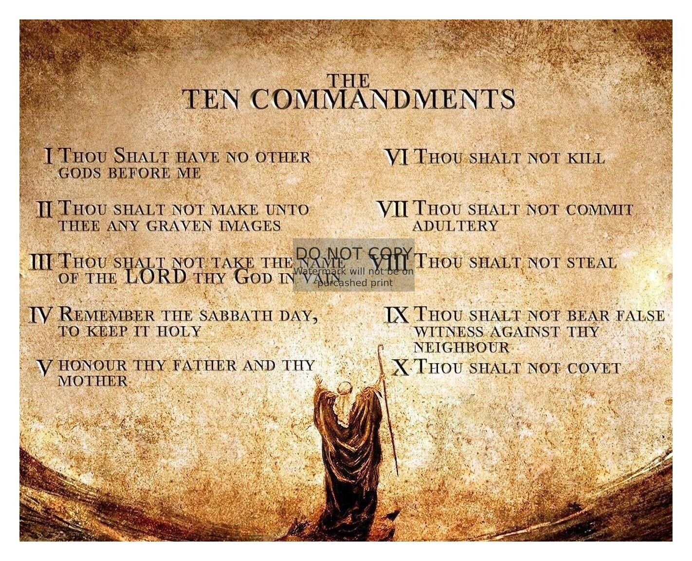 THE TEN COMMANDMENTS BIBLE CHRISTIANITY 8X10 PHOTO