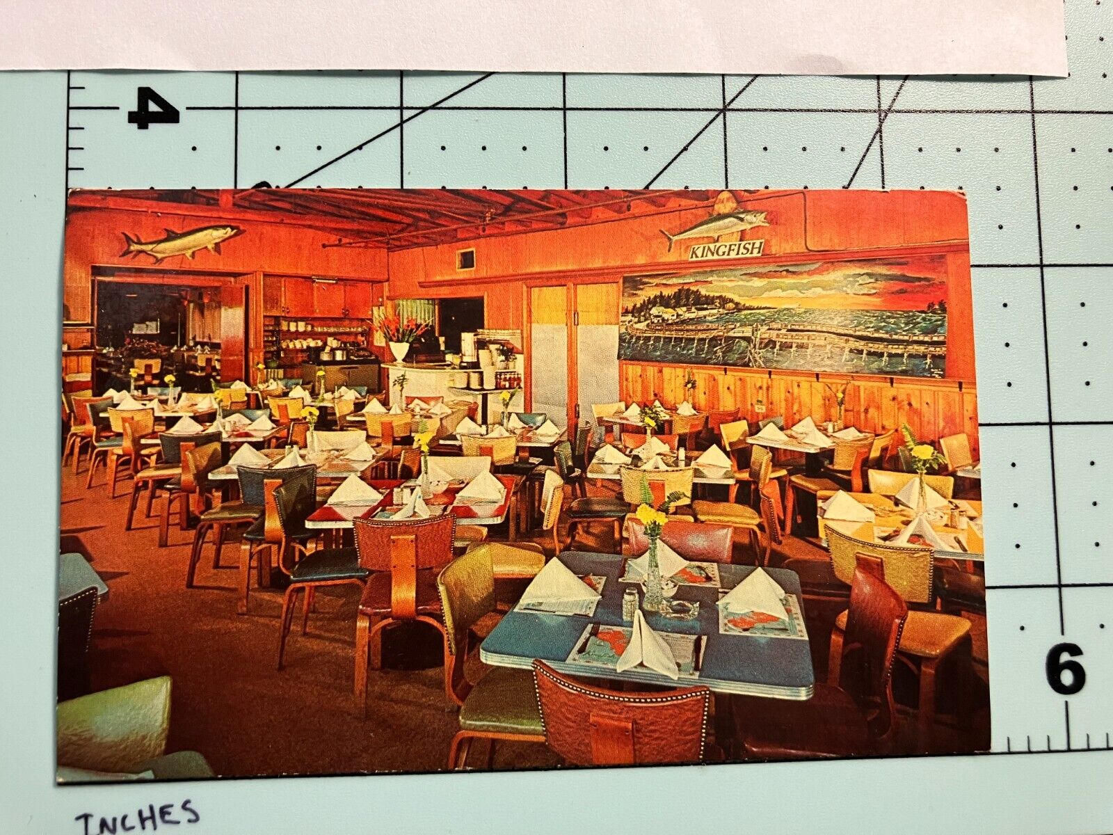 Vintage 1964  Postcard -  The Kingfish Restaurant -- Treasure Island  Florida
