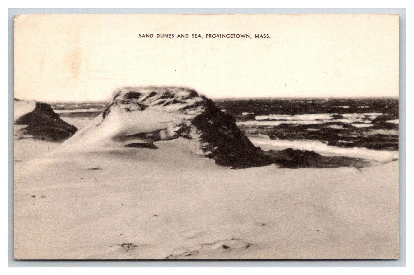 Massachusetts Provincetown Sand Dunes and Sea Vintage Postcard