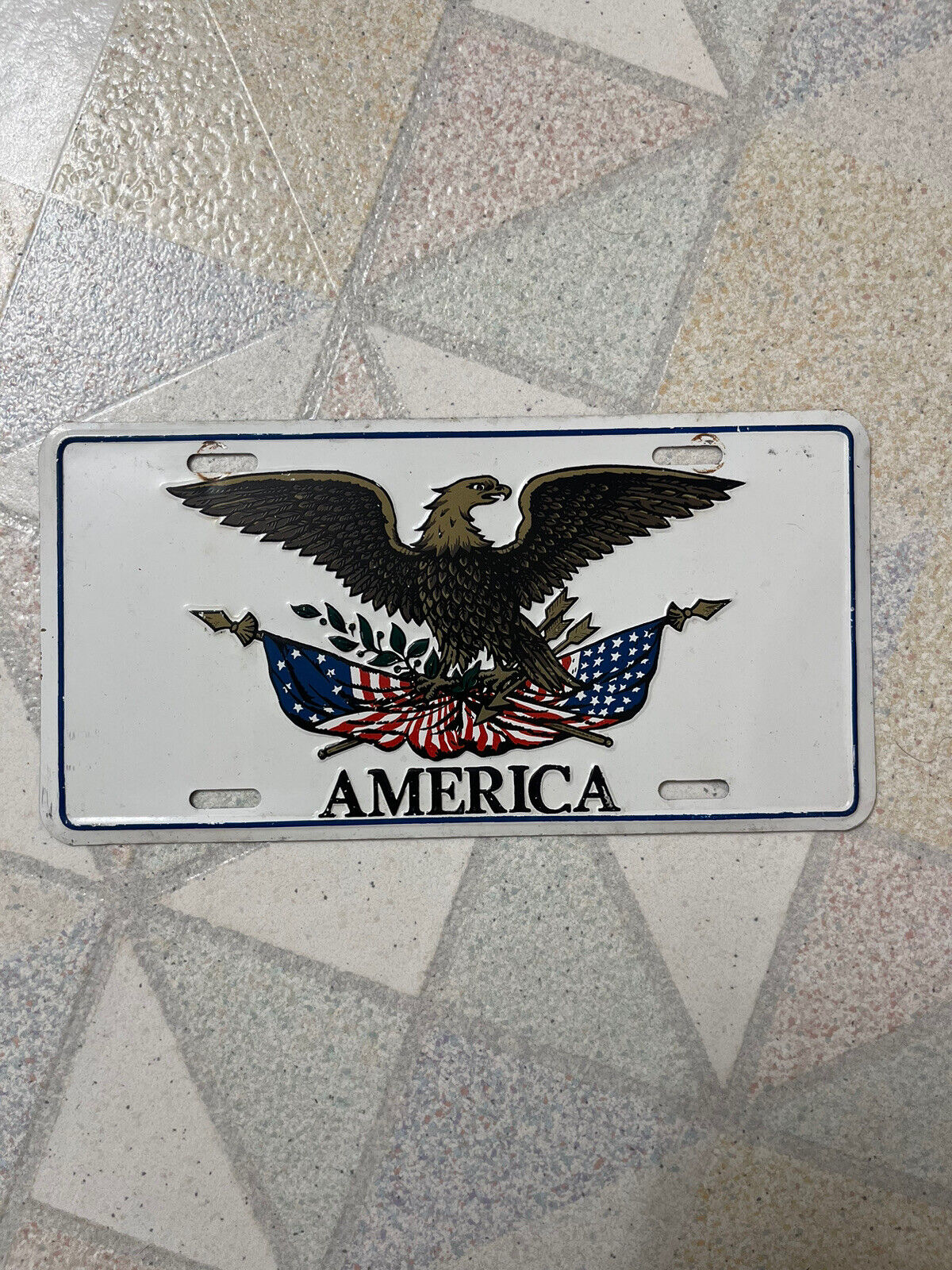 1970’s AMERICAN EAGLE GRAPHIC SOUVENIR BOOSTER RARE NUMBER PLATE