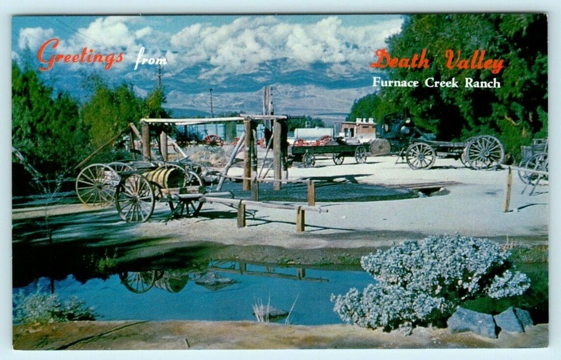 DEATH VALLEY NATIONAL MONUMENT, CA~ Scene at FURNACE CREEK RANCH c1940s Postcard