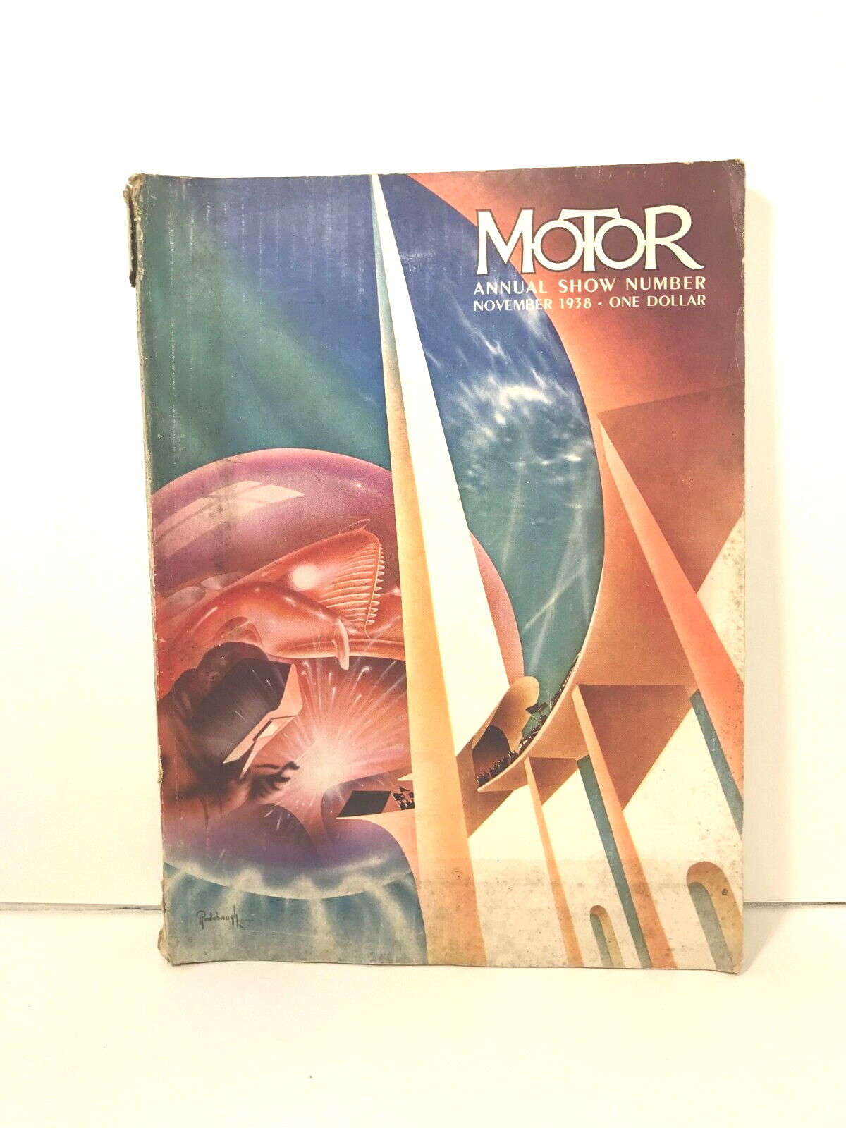 Antique 1938 MOTOR Annual Show Magazine - Radebaugh Art Cover