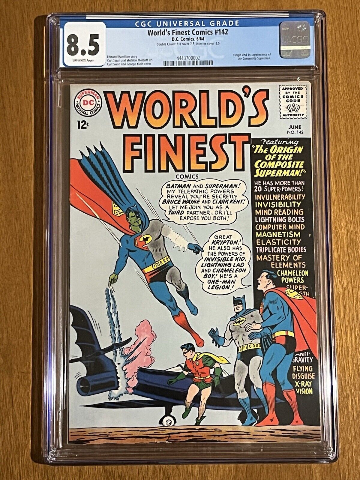 World’s Finest #142/1st Composite Superman/Scarce Double Cover/CGC 8.5 OW