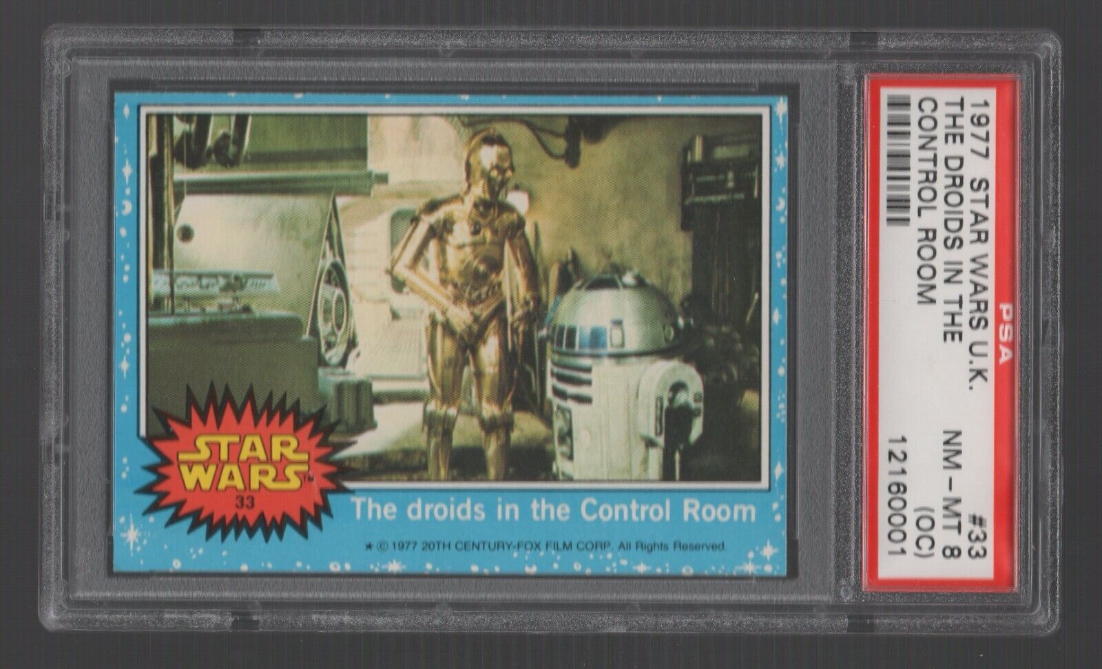 1977 Star Wars UK #33 The Droids In The Control Room PSA 8 (OC) NM-MT