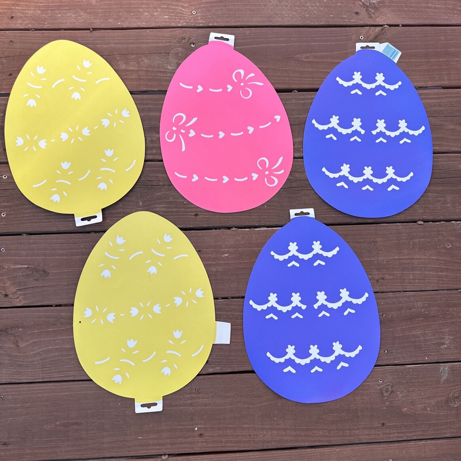 The Beistle Co. Easter Egg Die Cuts Wall Decor Set of 5 Blue Pink Yellow 14\