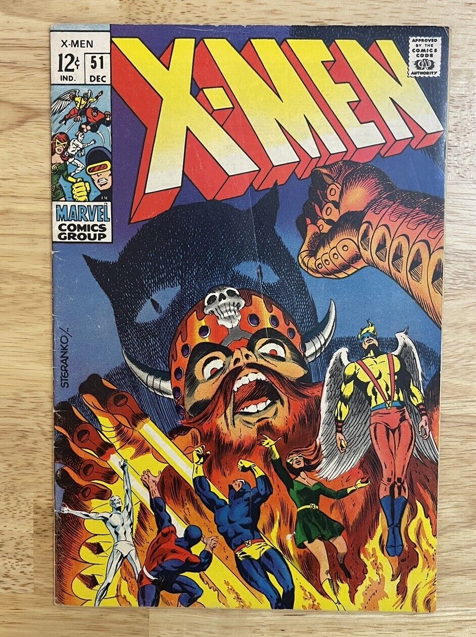 🔥 1968 X-Men 51 Mid Grade 1st app of Erik the Red. Silver Age Key Marvel