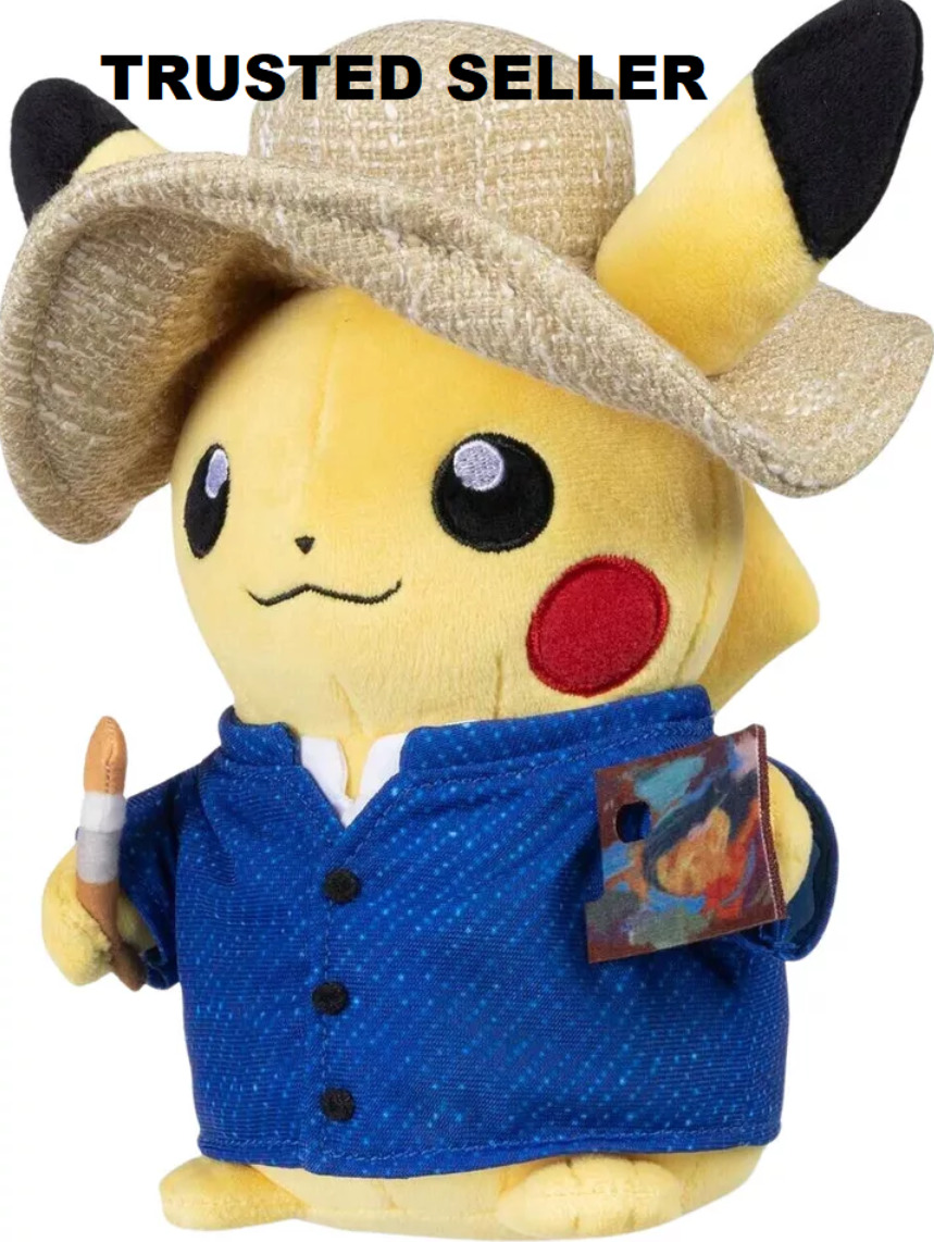 Pokémon Center x Van Gogh Museum Pikachu 7 in Plush Toy  IN HAND ✅