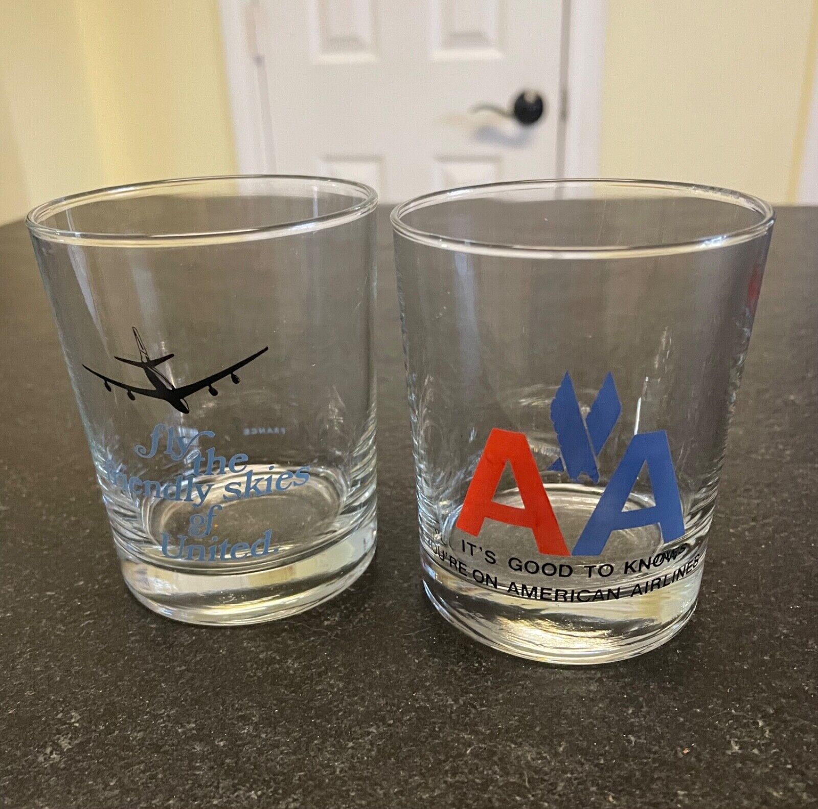 Fly the Friendly Skies of United & American Airlines Cocktail Glasses France