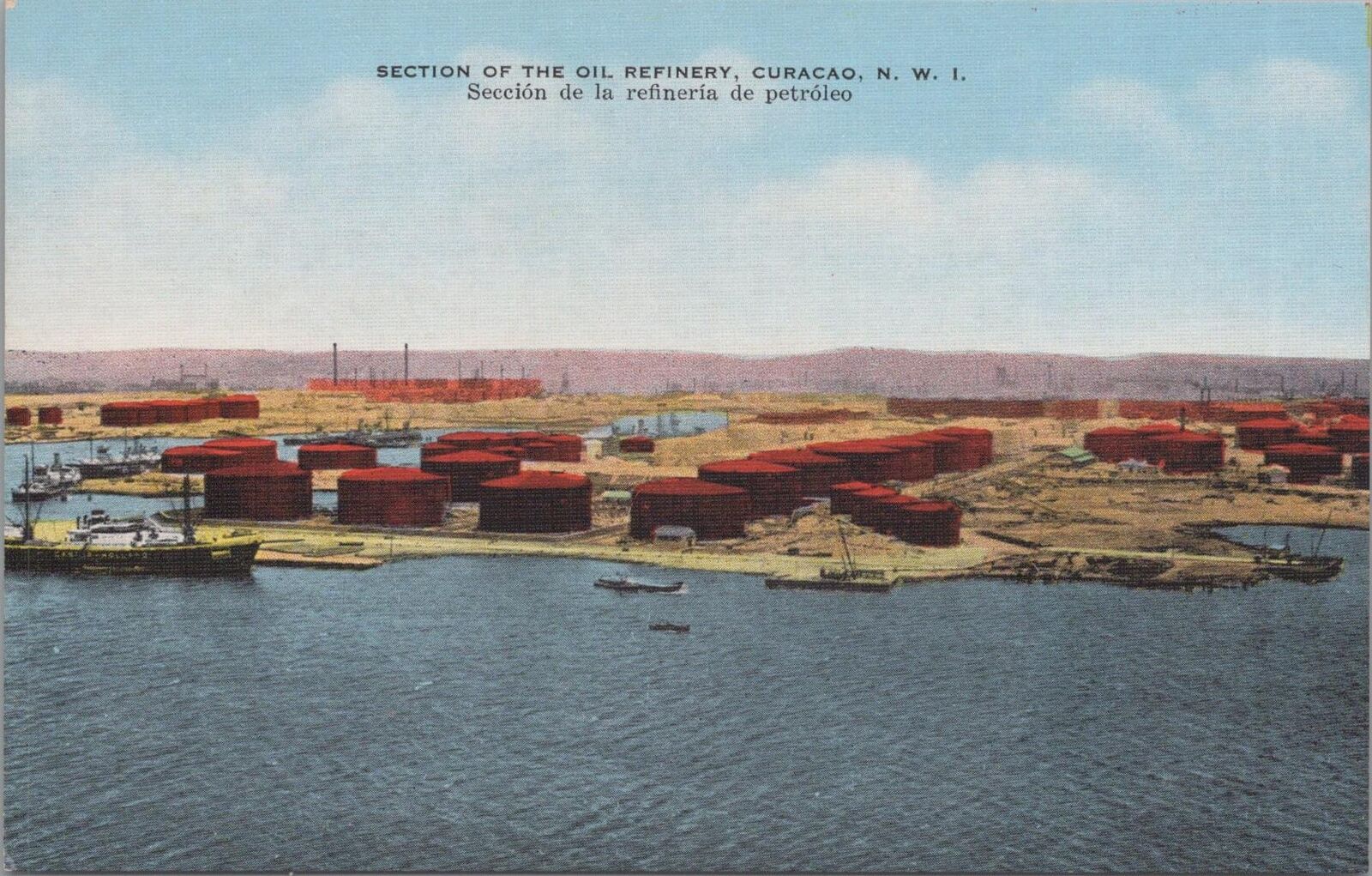 Postcard Section of the Oil Refinery  Curacao NWI 