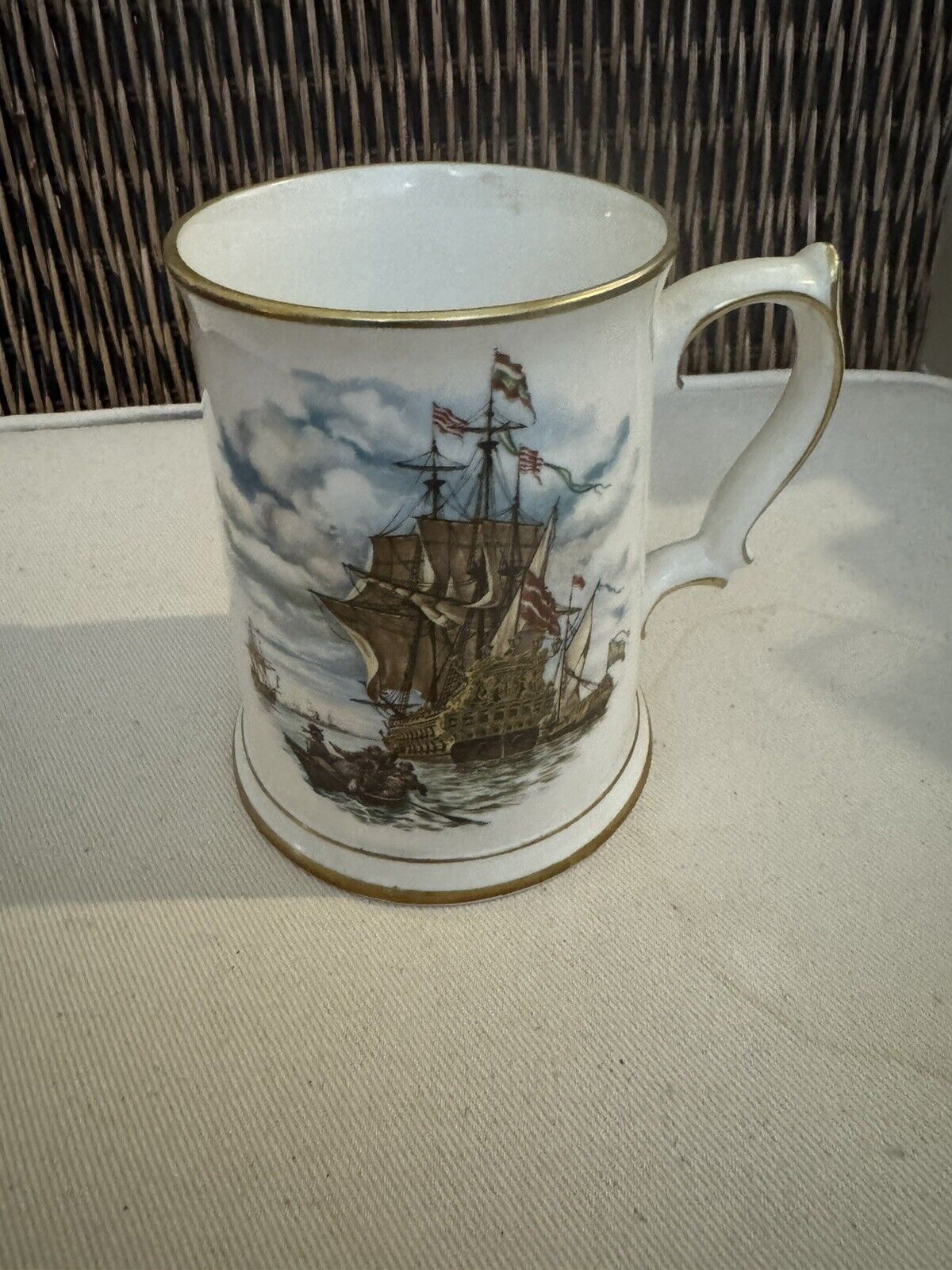 Vintage Mug With Sailboat Made In England Very Rare Vintage Excellent Condition 