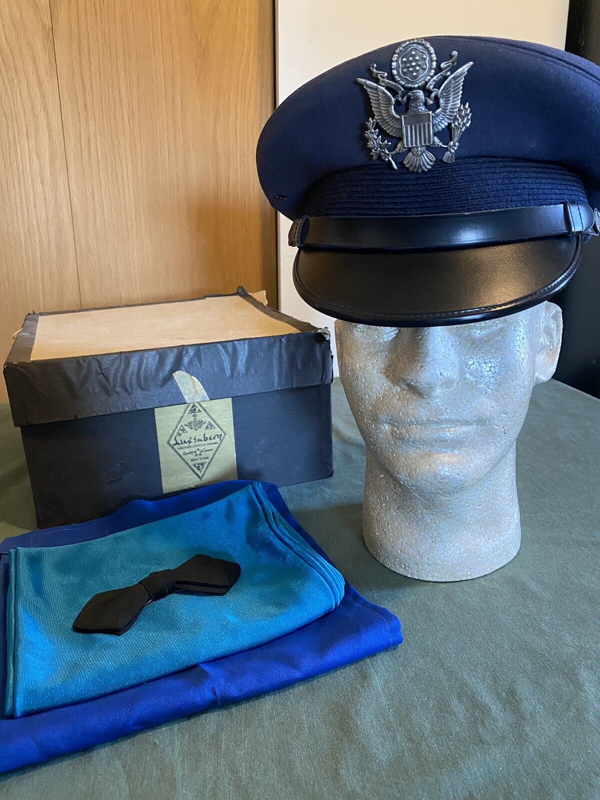 Vintage Vietnam War USAF Officer Private Purchase Hat And Scarves