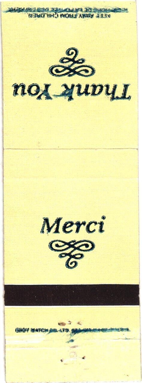 Merci Thank You Vintage Matchbook Cover