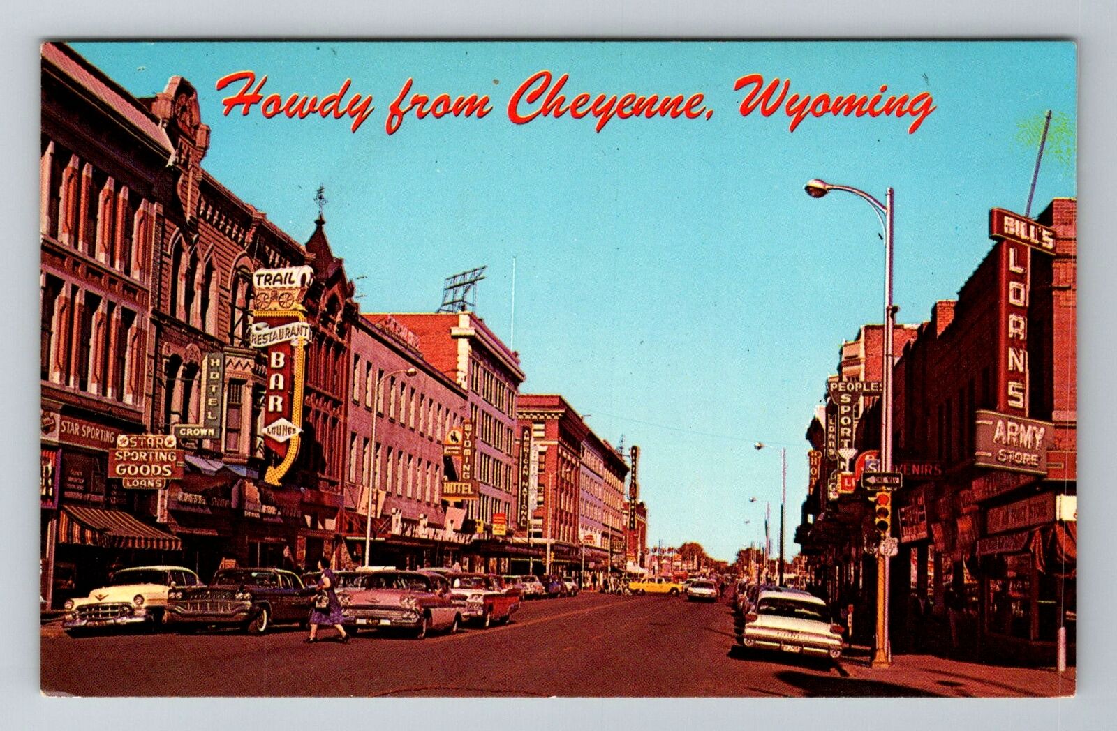 Cheyenne WY-Wyoming, General Greetings, Downtown, Antique, Vintage Postcard