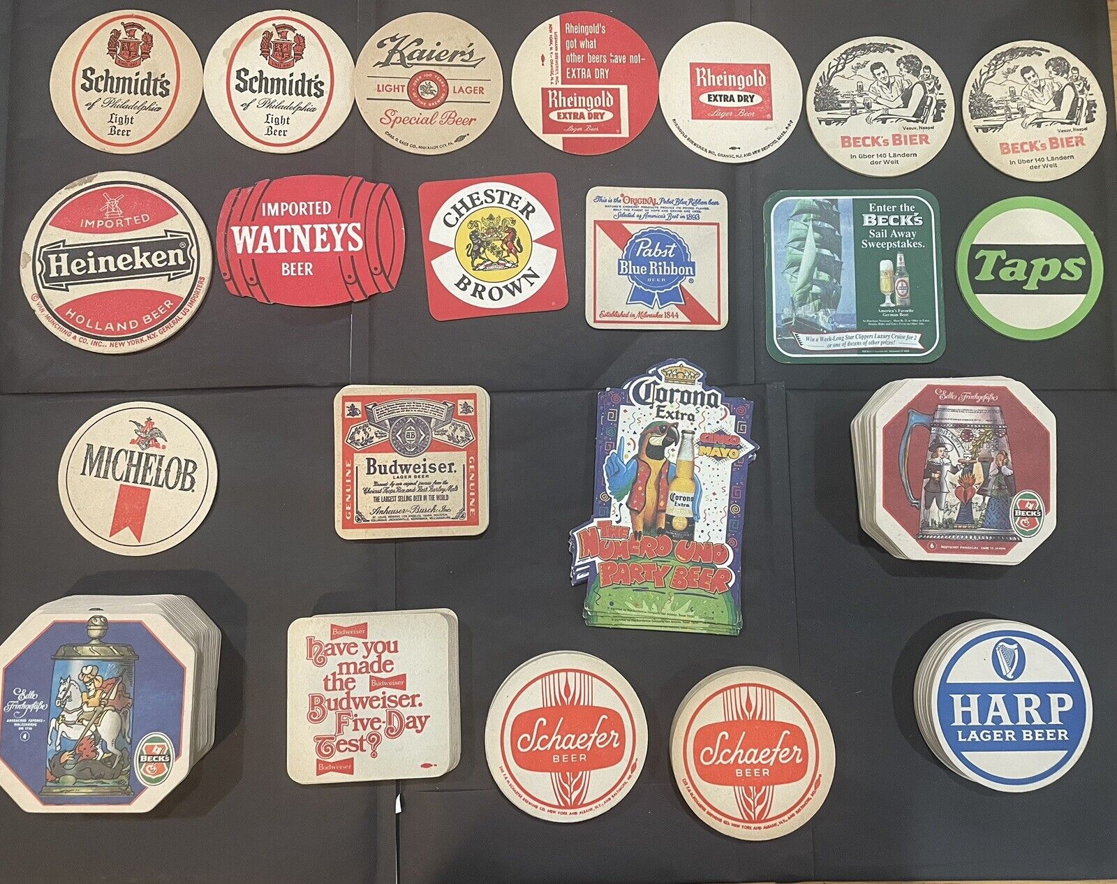 Lot of Vintage Beer Coasters – Neat Collection