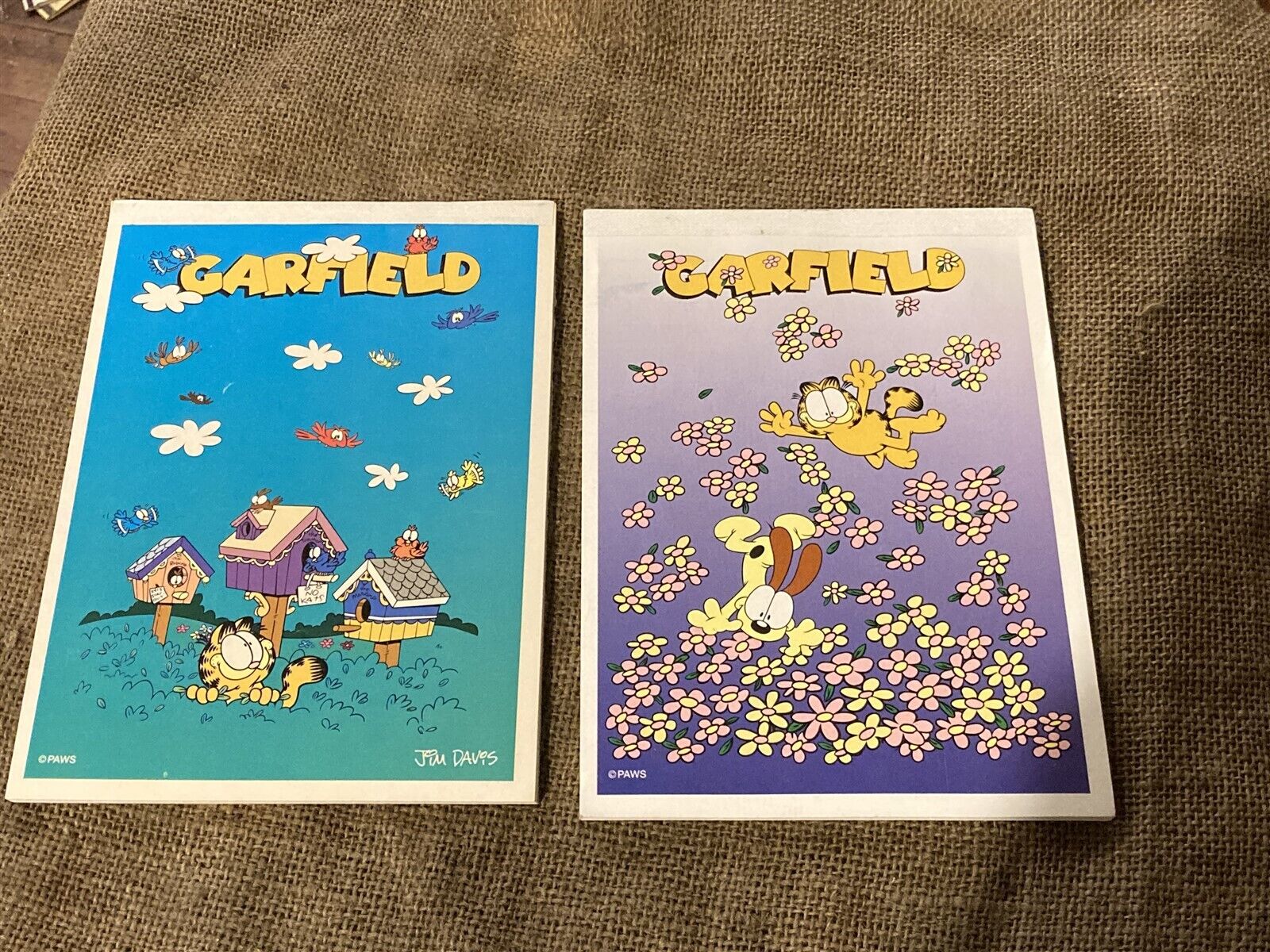 two vintage Garfield the Cat Mead writing tablets, 5.75 x 7 7/8 inch