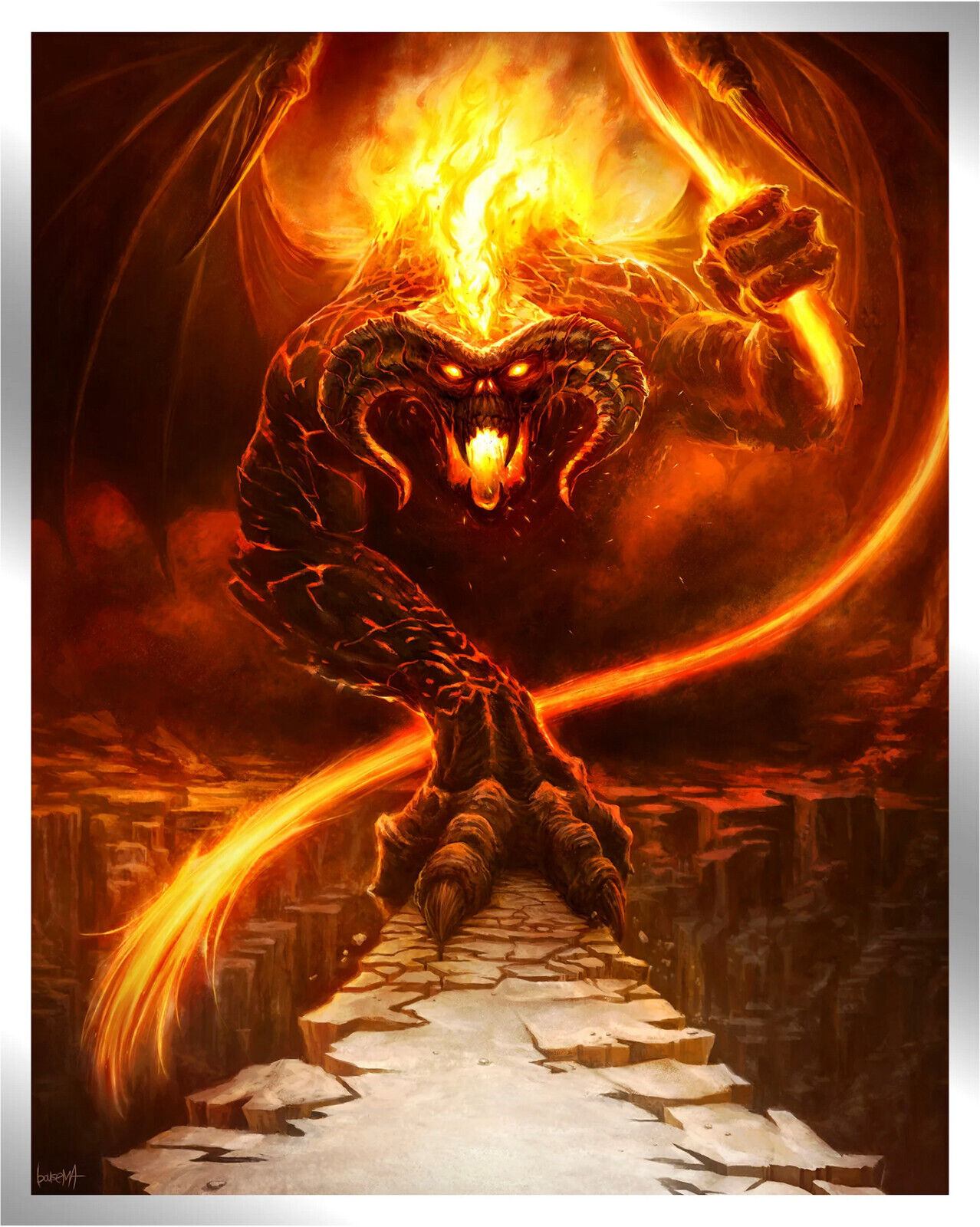 BALROG Art Print By Bousema Lord of the Rings Metallic Foil Variant Poster 2020