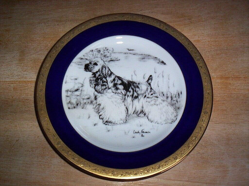 Vintage Rosalinde  Cocker Spaniel Plate by Cindy Farmer 1985