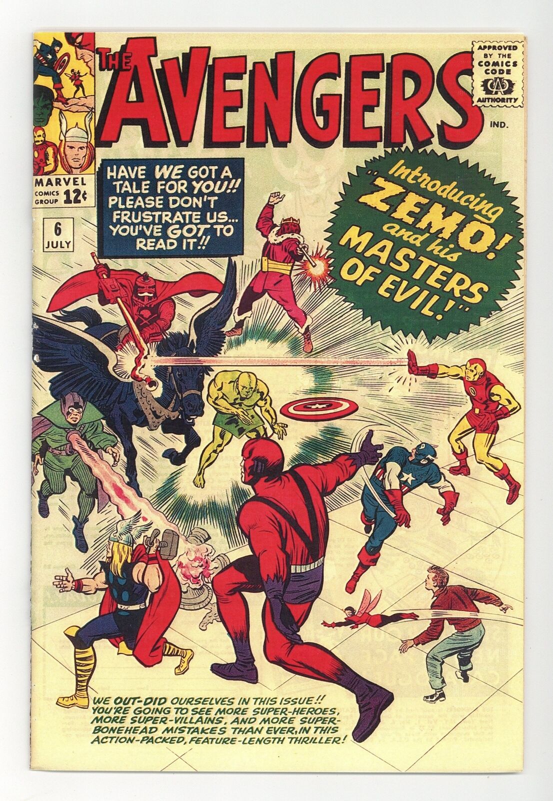 Avengers #6 Coverless 0.3 1964 1st full app. Baron Zemo