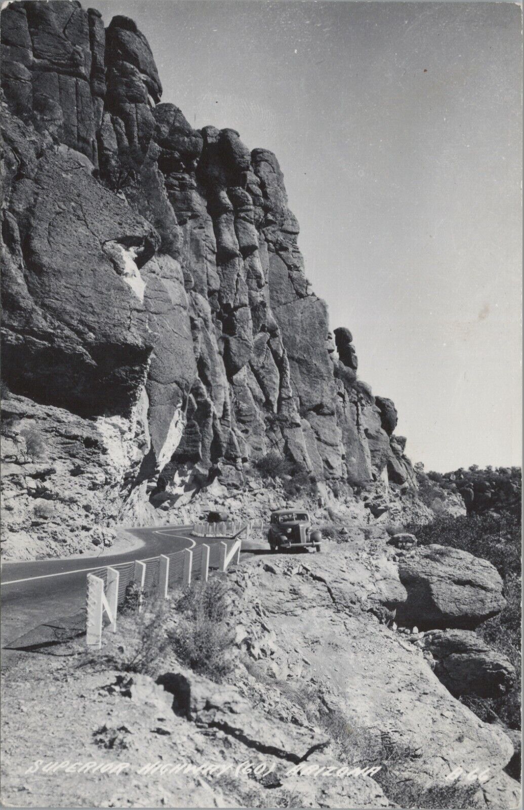 RPPC Superior Highway 60 Arizona auto c1930s-1950s photo postcard A116