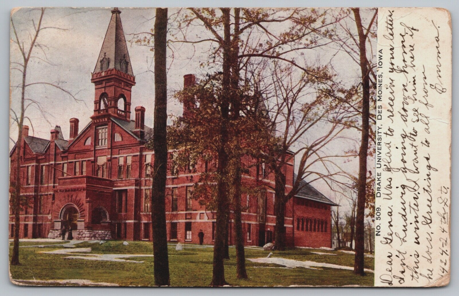 Postcard Drake University, Des Moines, Iowa Posted 1907