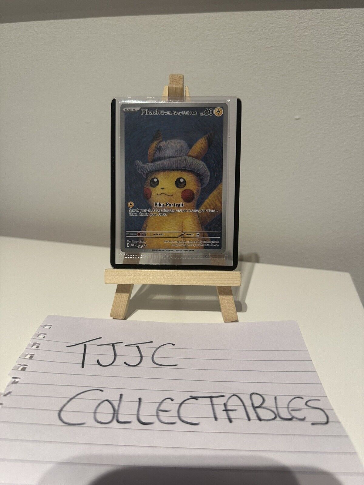 Pokemon TCG Pikachu with Grey Felt Hat Sealed Promo SVP085 Van Gogh 2023 B3