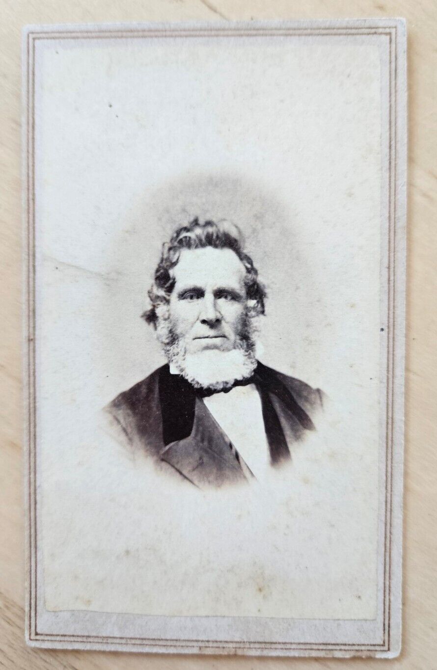 Akron, Ohio Civil War Era CDV man with tousled hair & full beard by G.W. Manly