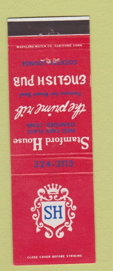 Matchbook Cover - Stamford House Stamford CT