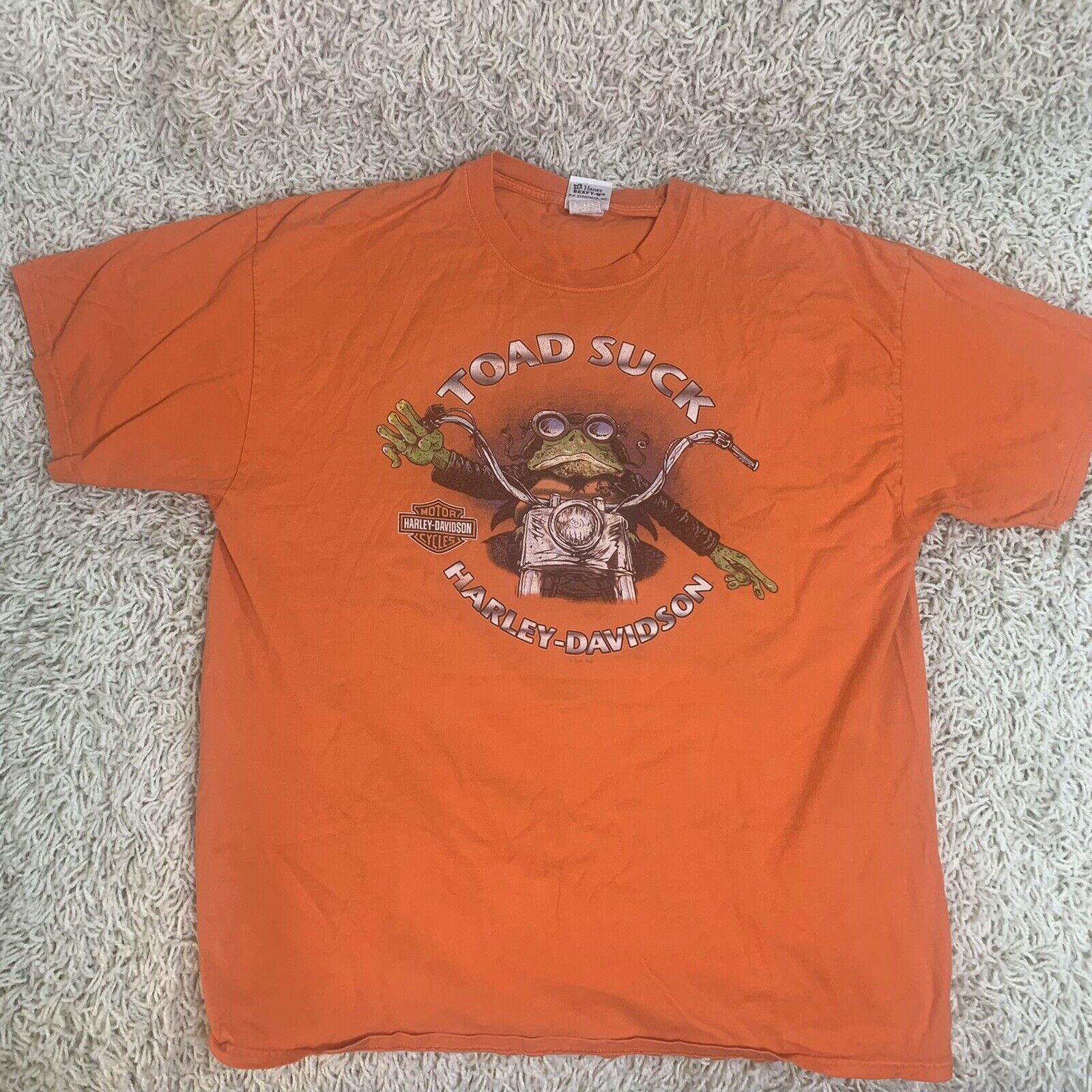 Harley Davidson Landers Toad Suck Orange Conway Arkansas T Shirt 2XL