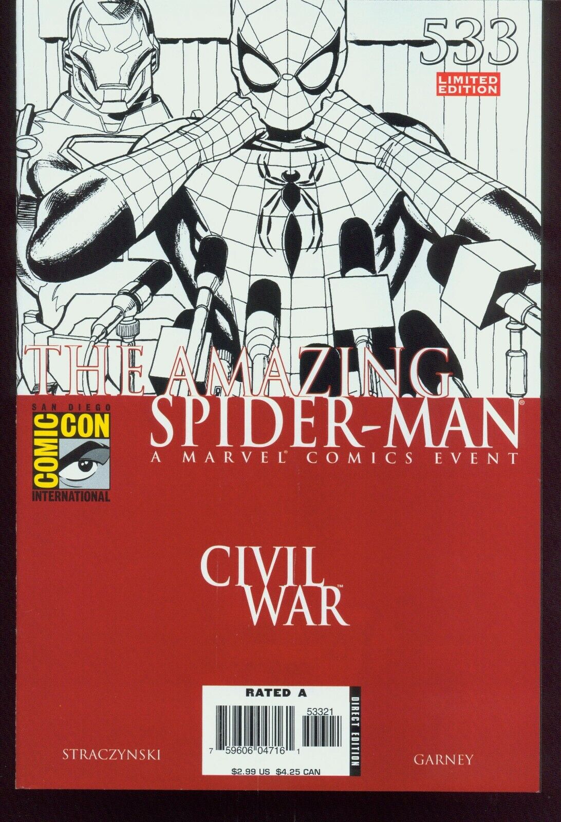 AMAZING SPIDER-MAN 533 SAN DIEGO COMIC CON NEAR MINT+ OR BETTER  AUG 2006 21-017