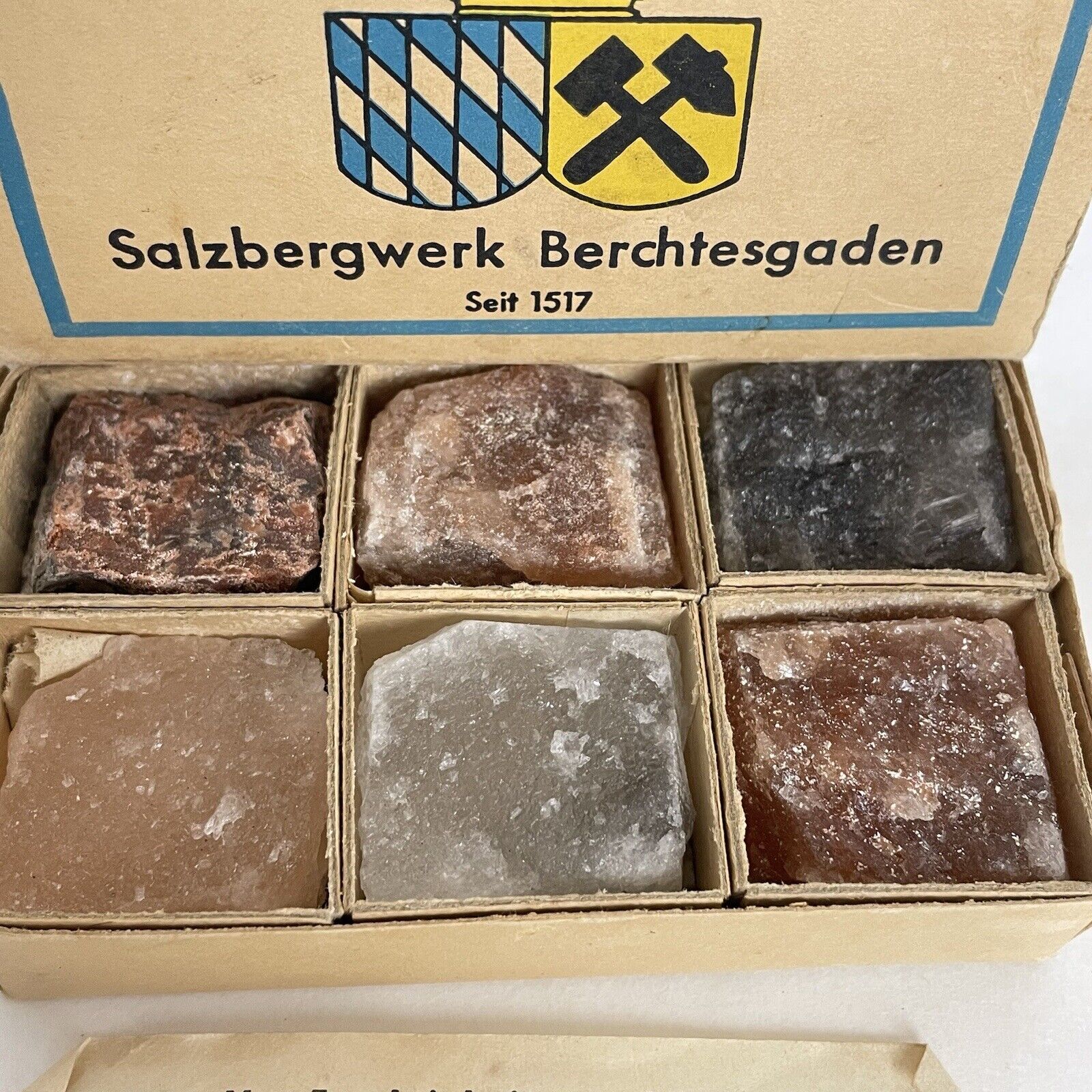 Vintage Salt Sampler 1950’s Berchtesgaden Salt Mine Germany 6-Pack  souvenir