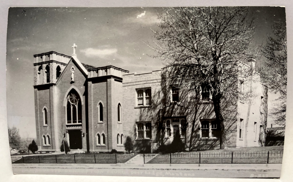 RPPC Immaculate Conception Church, Deer Lodge, Montana MT Vintage Postcard