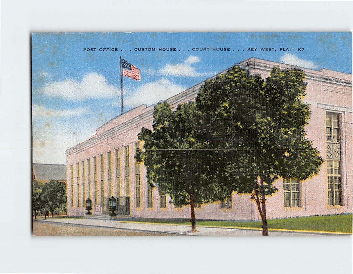 Postcard Post Office . . . Custom House . . . Court House . . . Key West FL USA