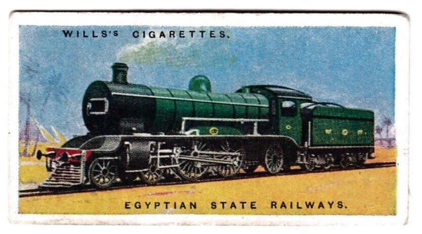 1924 Wills Cigarettes Railway Engines #34 Egyptian State Rwy Tobacco Card gd7
