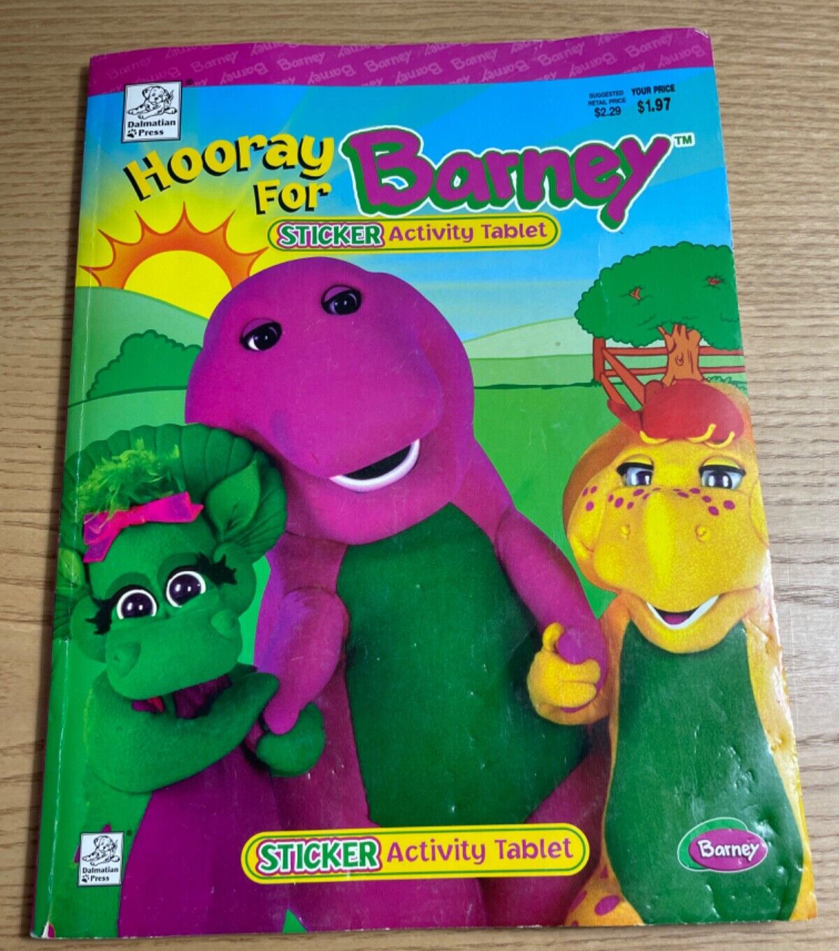 Vintage 1999 Hooray for Barney Sticker Activity Coloring Book Baby Bop & BJ HTF