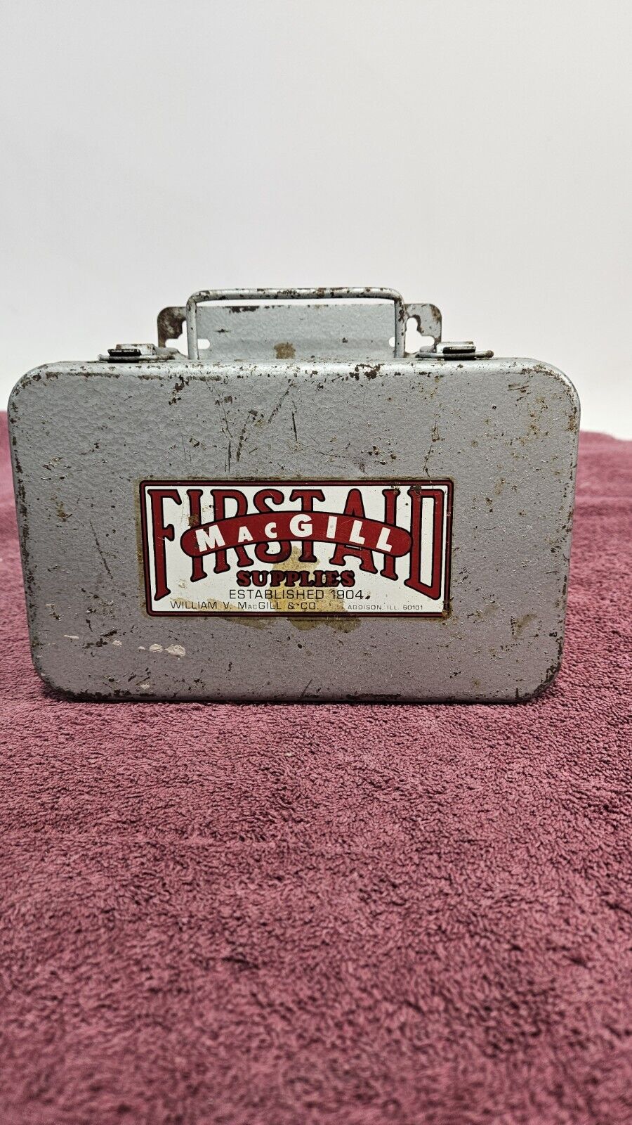 Vintage William V MacGill First Aid Box est 1904 Antique Metal First Aid Box 