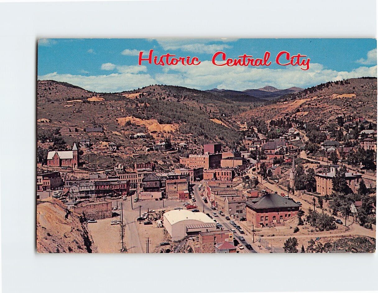 Postcard Semi-Aerial Panoramic View Historic Central City Colorado USA