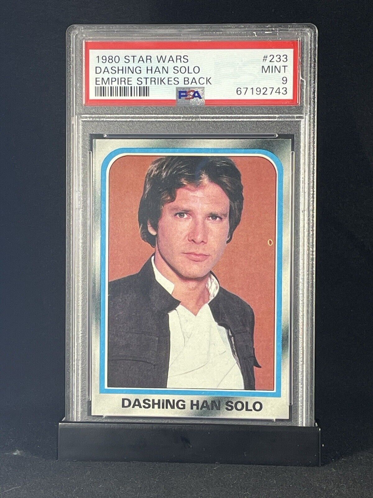 1980 Topps Star Wars #233 Dashing Han Solo Harrison Ford PSA 9 MINT