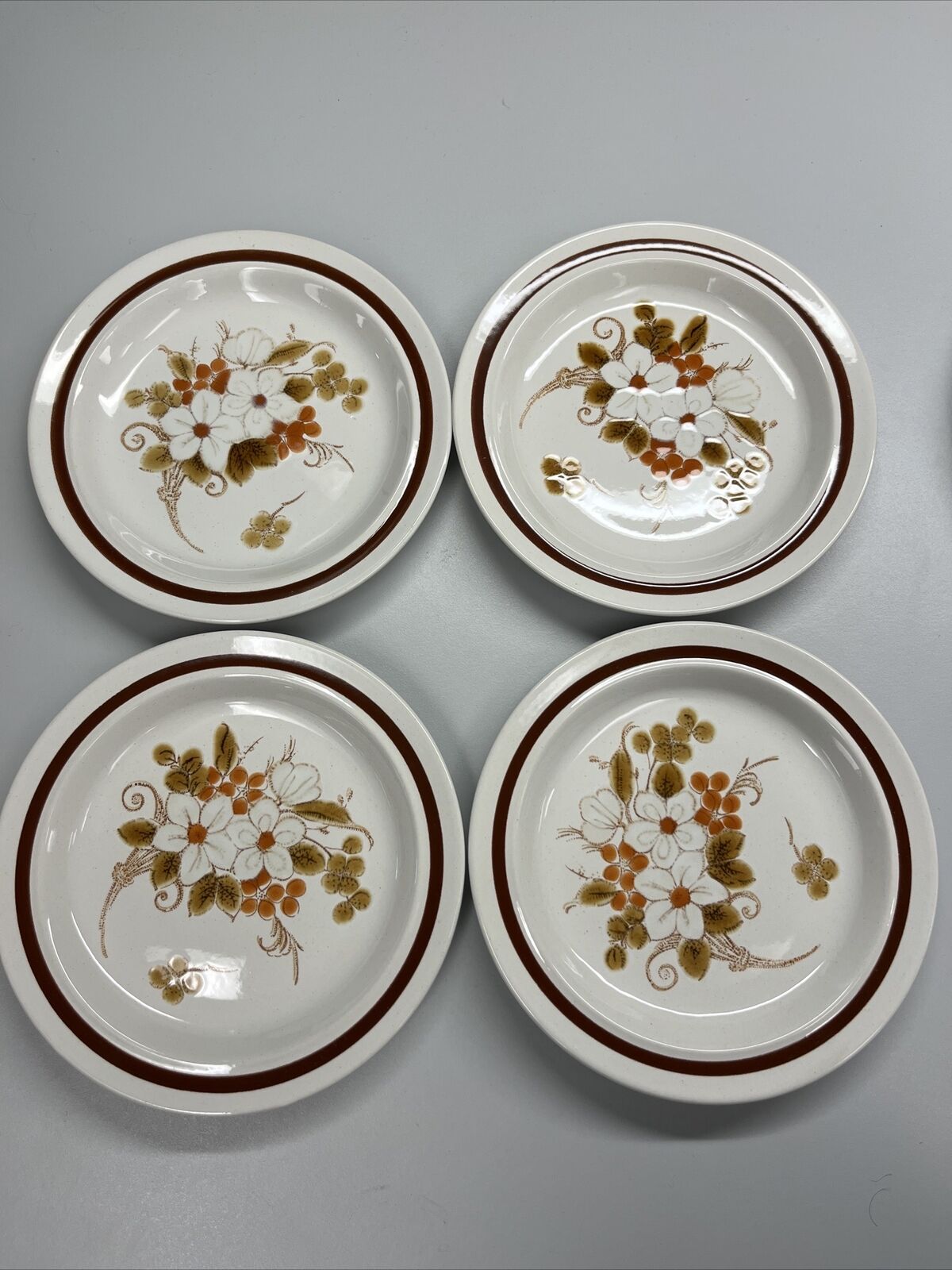 4 Vintage Four Seasons Collections Autumn Bouquet  Bread Plates 6.5” Japan
