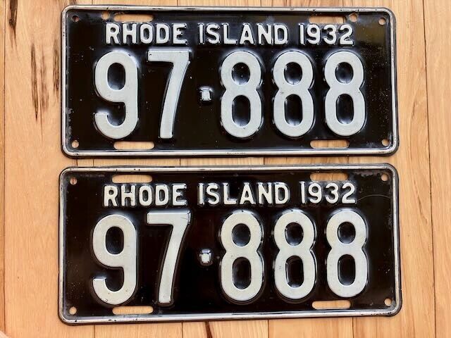 Pair of 1932 Rhode Island License Plates