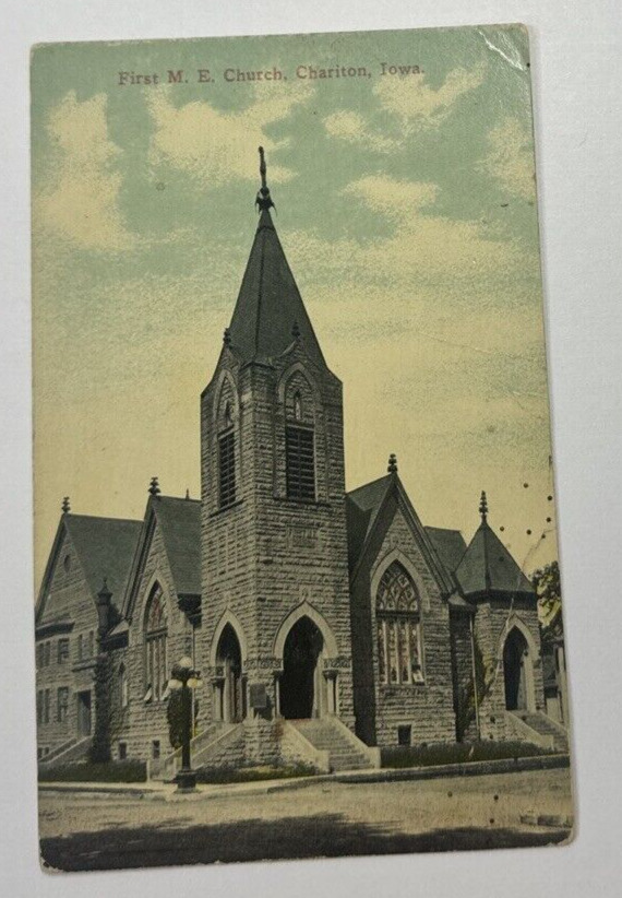 View First ME Church Chariton, Iowa IA Vintage Postcard