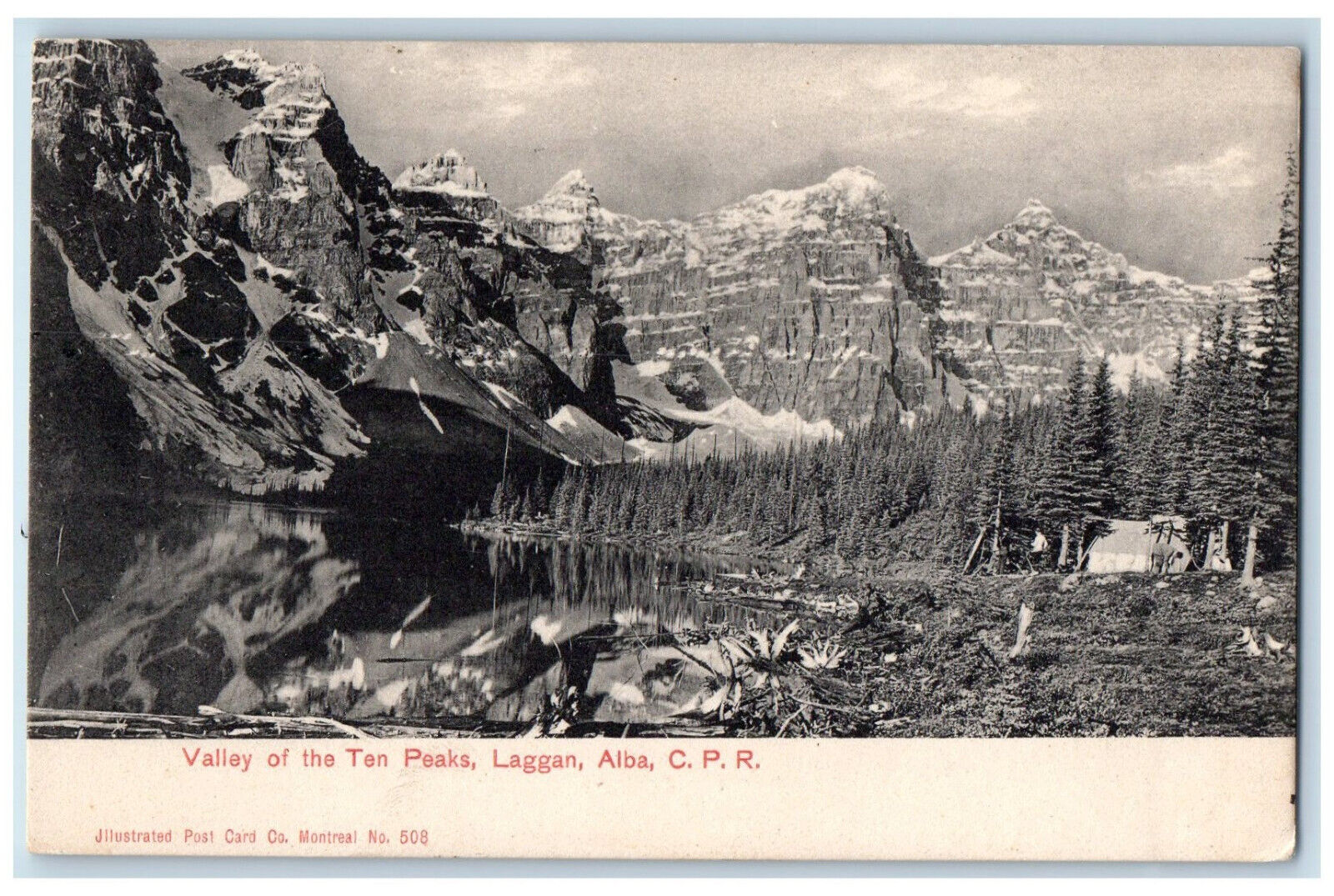 Laggan Ontario Canada Postcard Valley of the Ten Peaks c1905 Antique Unposted