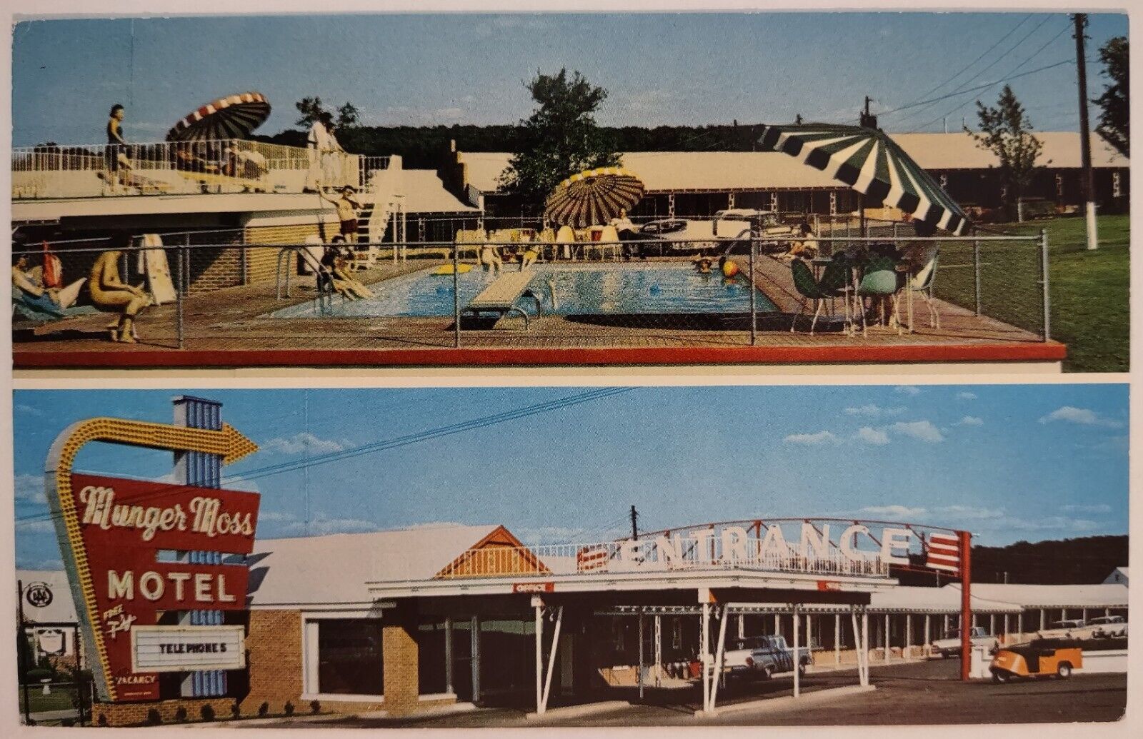 Vintage Postcard Munger Moss Motel Lebanon Missouri Roadside