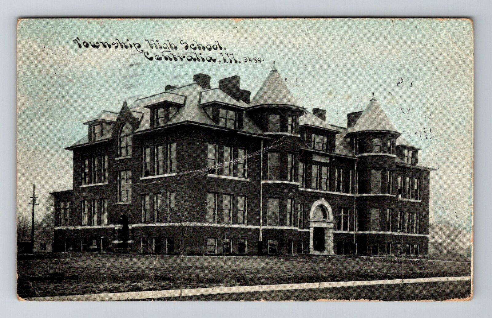 Centralia, IL-Illinois, Township High School Antique, Vintage Souvenir Postcard