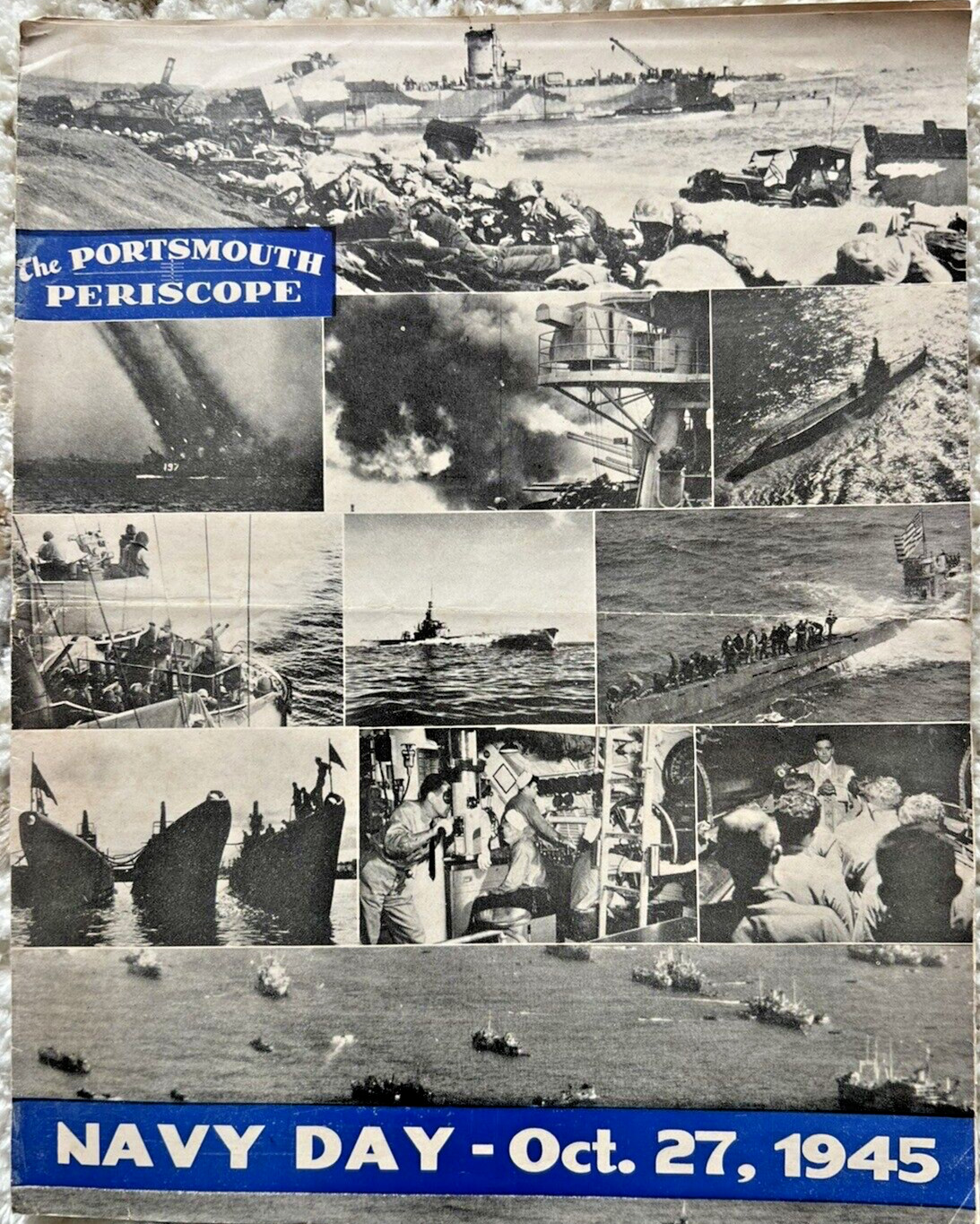 Rare 1945 PORTSMOUTH PERISCOPE US NAVAL SHIPYARD NEWS Magazine WWII Military 8E