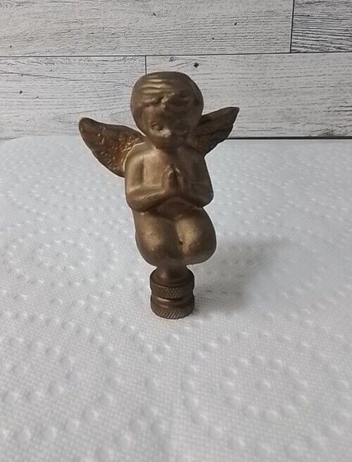 Vintage Lamp Finial Cherub Putti Winged Angel Praying