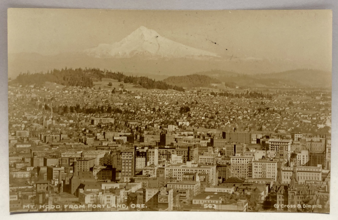 RPPC Mt. Hood From Portland, Oregon OR Cross & Dimmitt Vintage Postcard