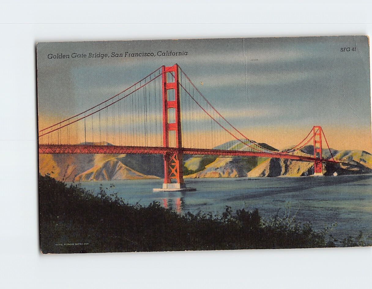 Postcard Golden Gate Bridge San Francsico California USA