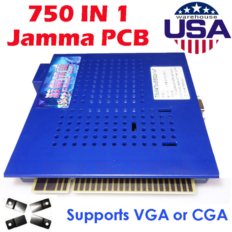 750 in 1 Jamma Multi Game PCB Cocktail Arcade Game Board for CGA VGA Horizontal