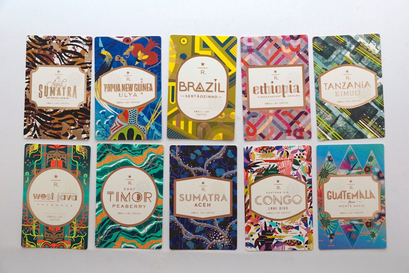 Starbucks Reserve Coffee -collector cards - Includes 10 actual cards