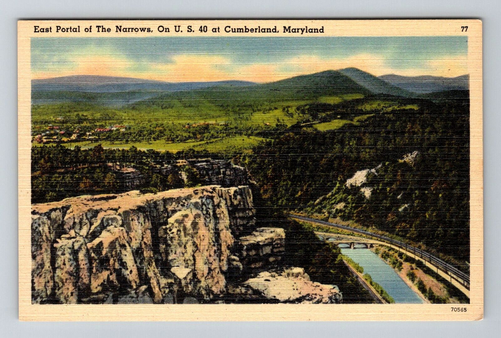 Cumberland, MD-Maryland, East Portal Of The Narrows, Vintage Souvenir Postcard